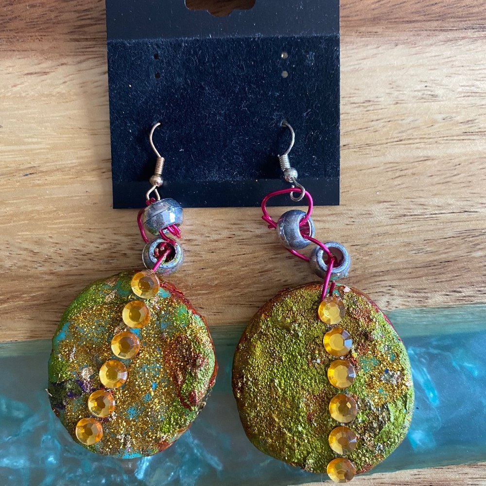 Handmade two-sided earrings